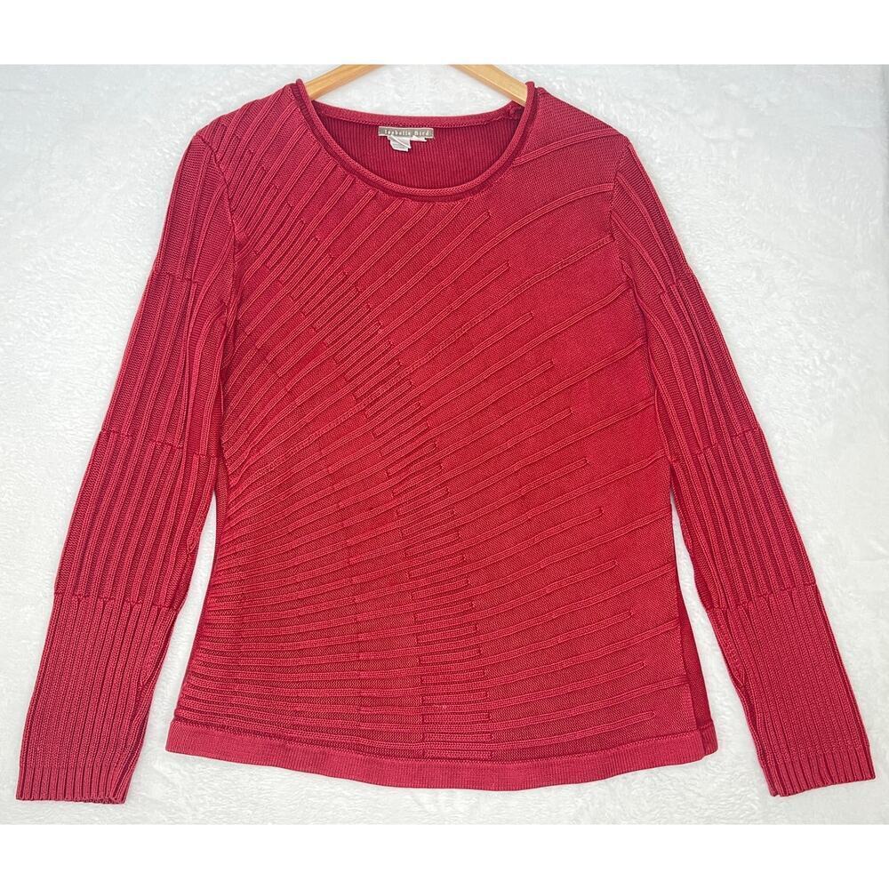 Isabella Bird Red Sunburst 100% Cotton Asymmetrical Boho Earthy Y2K Fall sz L